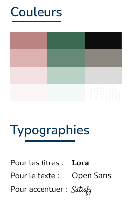 Extrait de la charte graphique Jardin Zen de Loly