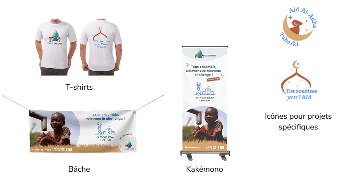 Supports de communication print Association Eau Z'Enfants