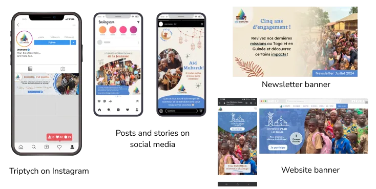 Digital communication meterials and visuals - Eau Z'Enfants Association